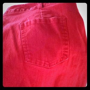 Apple red stretch jeans peck & peck 16 July 4th